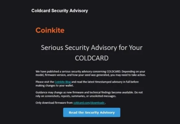 Coinkite Under Fire for Retaining Customer Emails After $88M Coldcard Hack