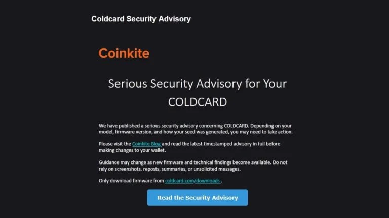 Coinkite Under Fire for Retaining Customer Emails After $88M Coldcard Hack