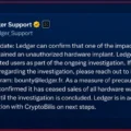 Ledger Confirms Hidden Hardware Implant in Affected User’s Wallet